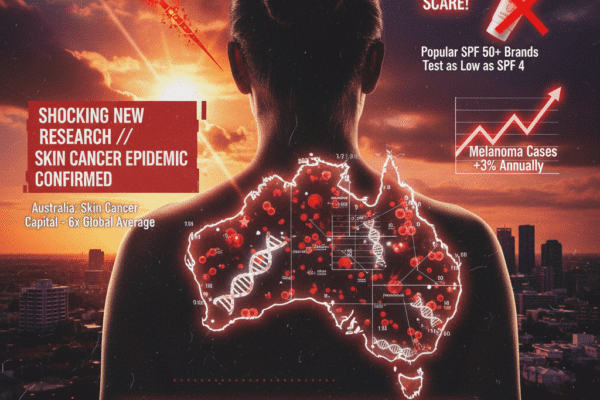 New research confirms Australia's alarming skin cancer epidemic, driven by intense UV radiation and, shockingly, popular SPF 50+ sunscreens testing as low as SPF 4.