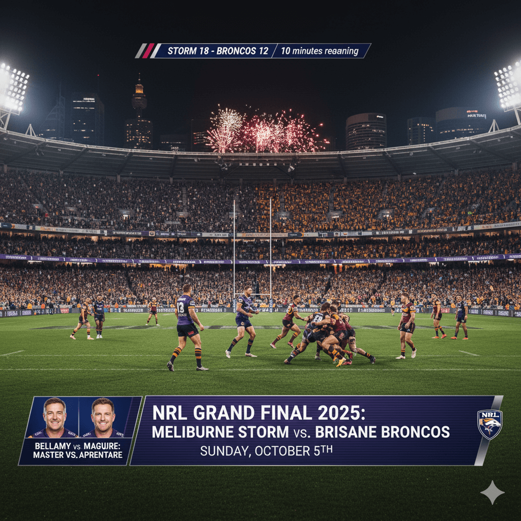 The Melbourne Storm and Brisbane Broncos are set for an epic 2025 NRL Grand Final showdown at Sydney's Olympic Stadium on October 5th!