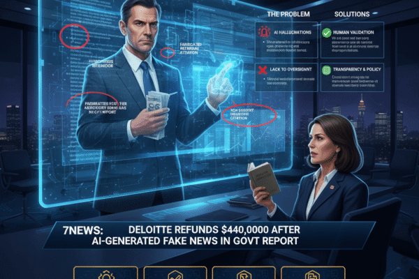 Deloitte Sydney headquarters after AI-generated report errors prompted a $440,000 refund