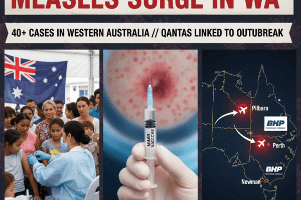 A red "BREAKING NEWS" graphic with a world map background, featuring Australia prominently, and the news.com.au logo in the corner.